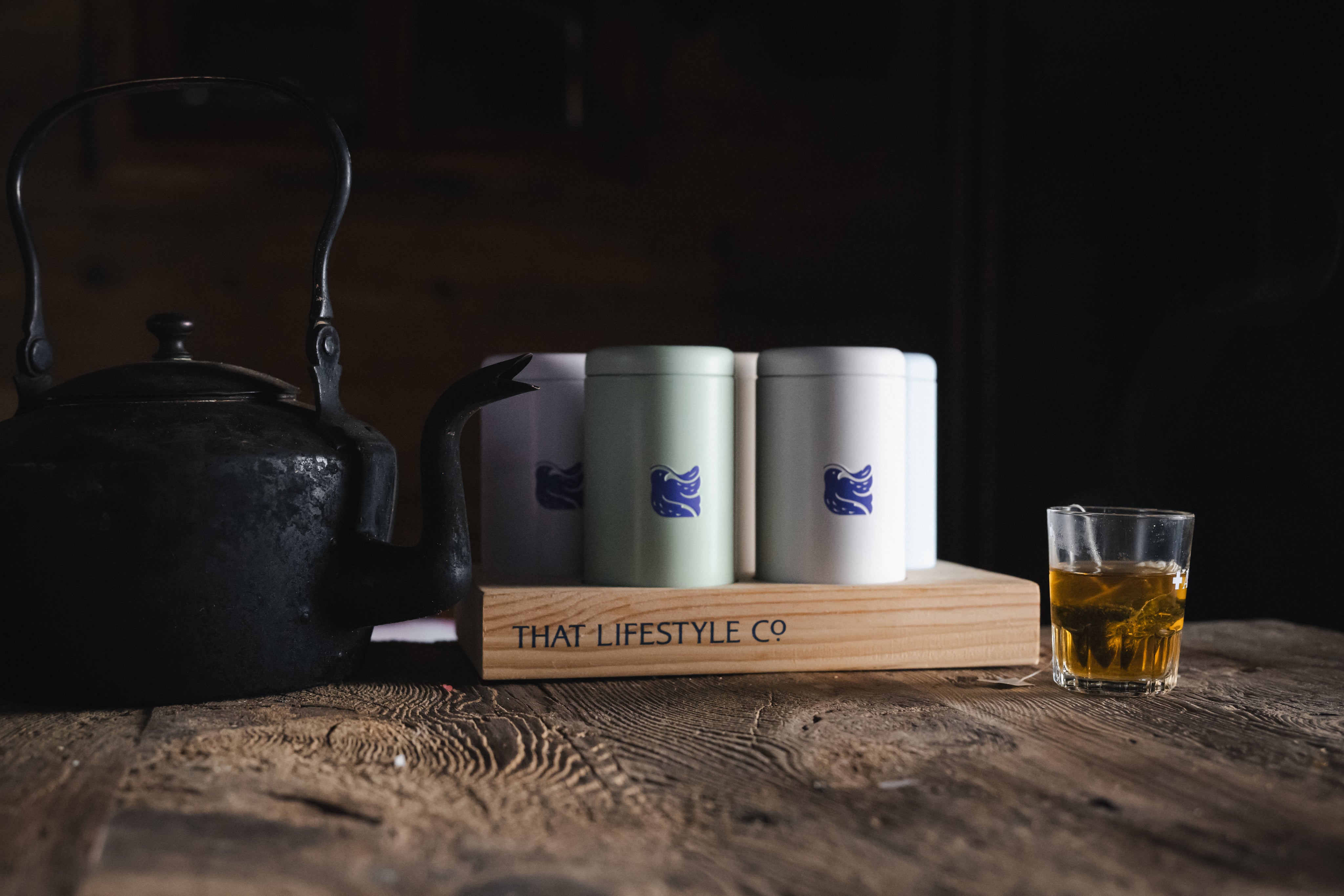 Create your own tea selection - Organic Swiss Herbal Collection including wooden display tray