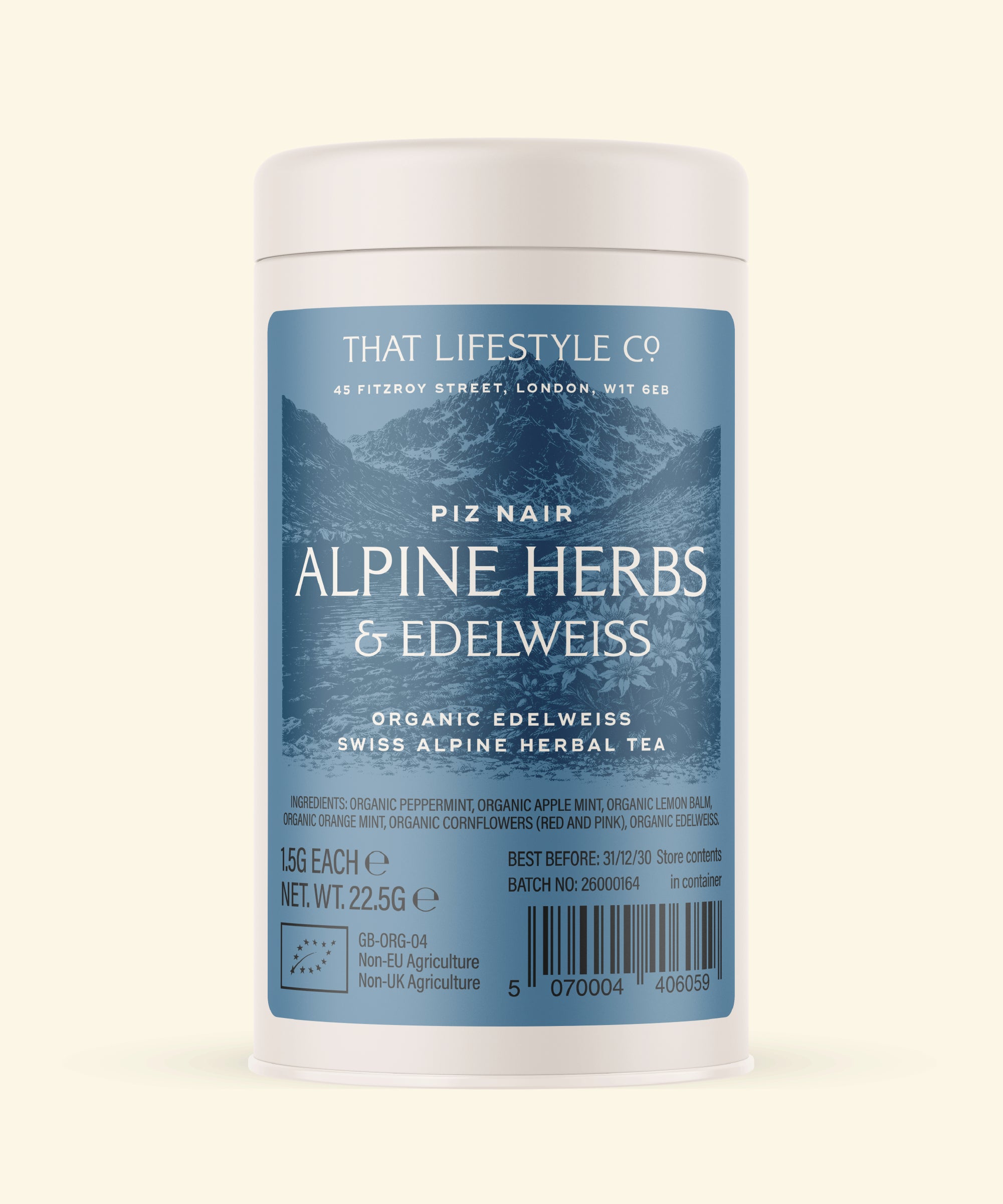 Organic Alpine Herbs & Edelweiss Tea - 15 bags