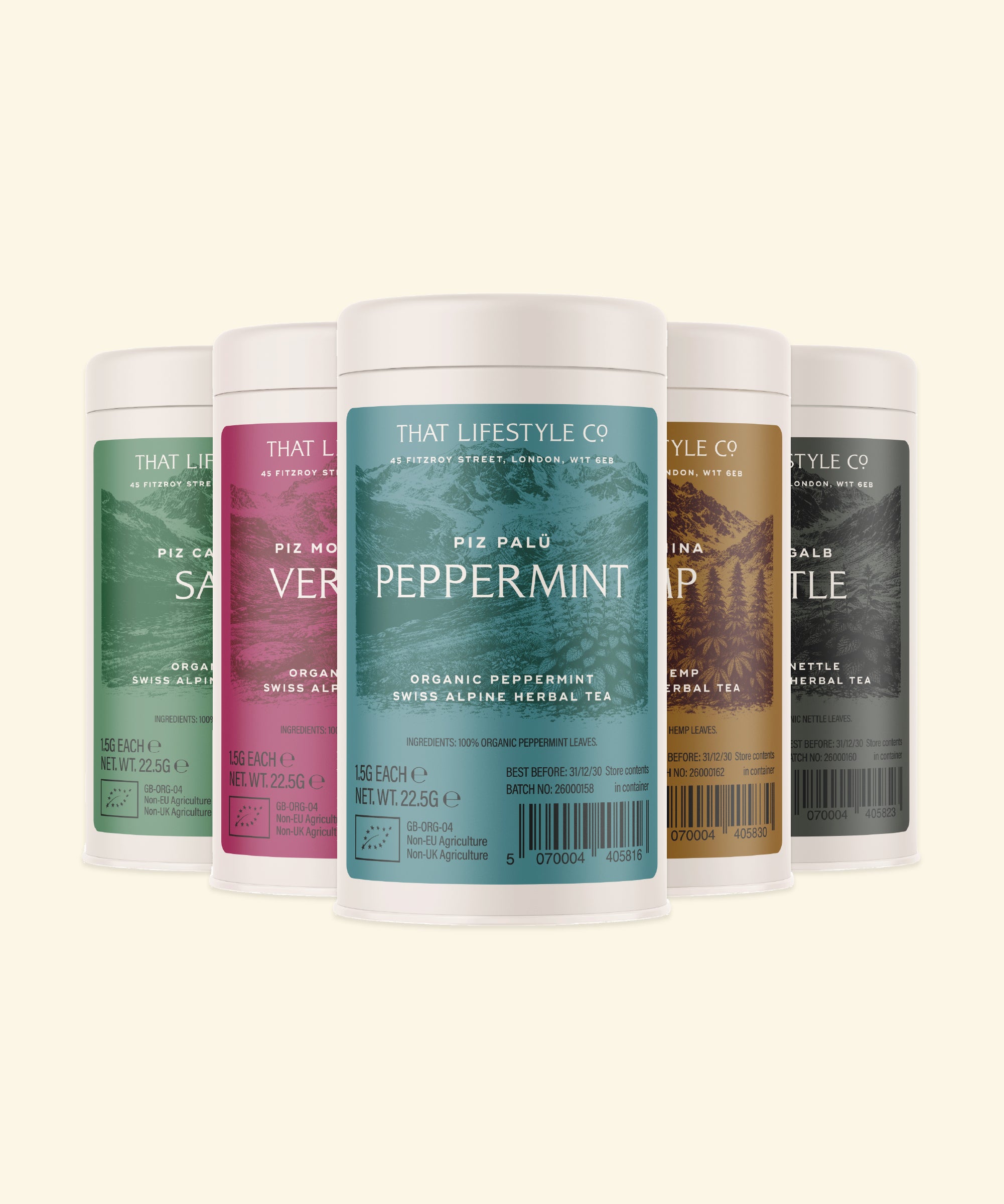 Alpine Elixir — Organic Swiss Herbal Collection including wooden display tray