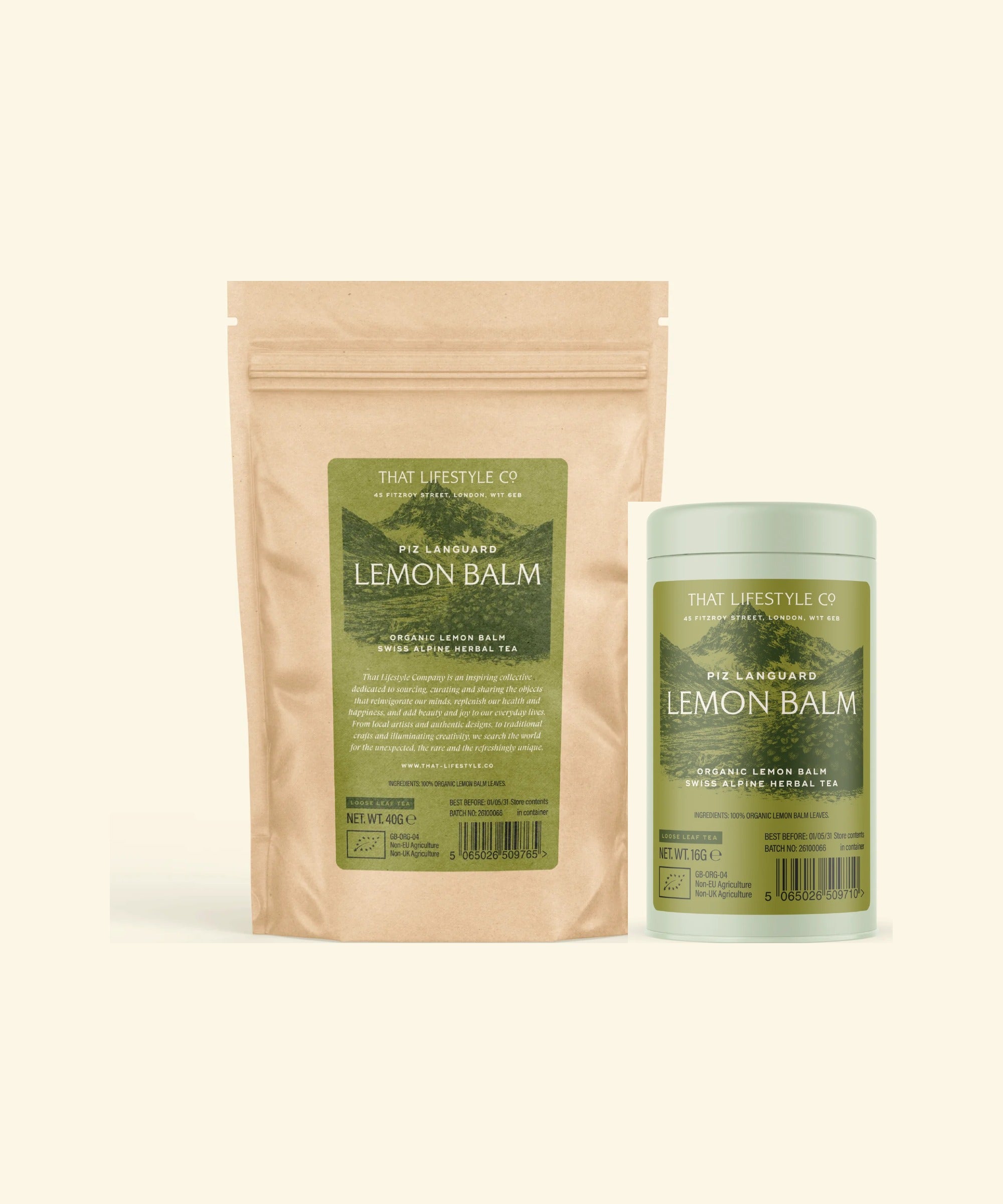 Alpine Lemon Balm Loose Leaf Bundle - Tin & Refill