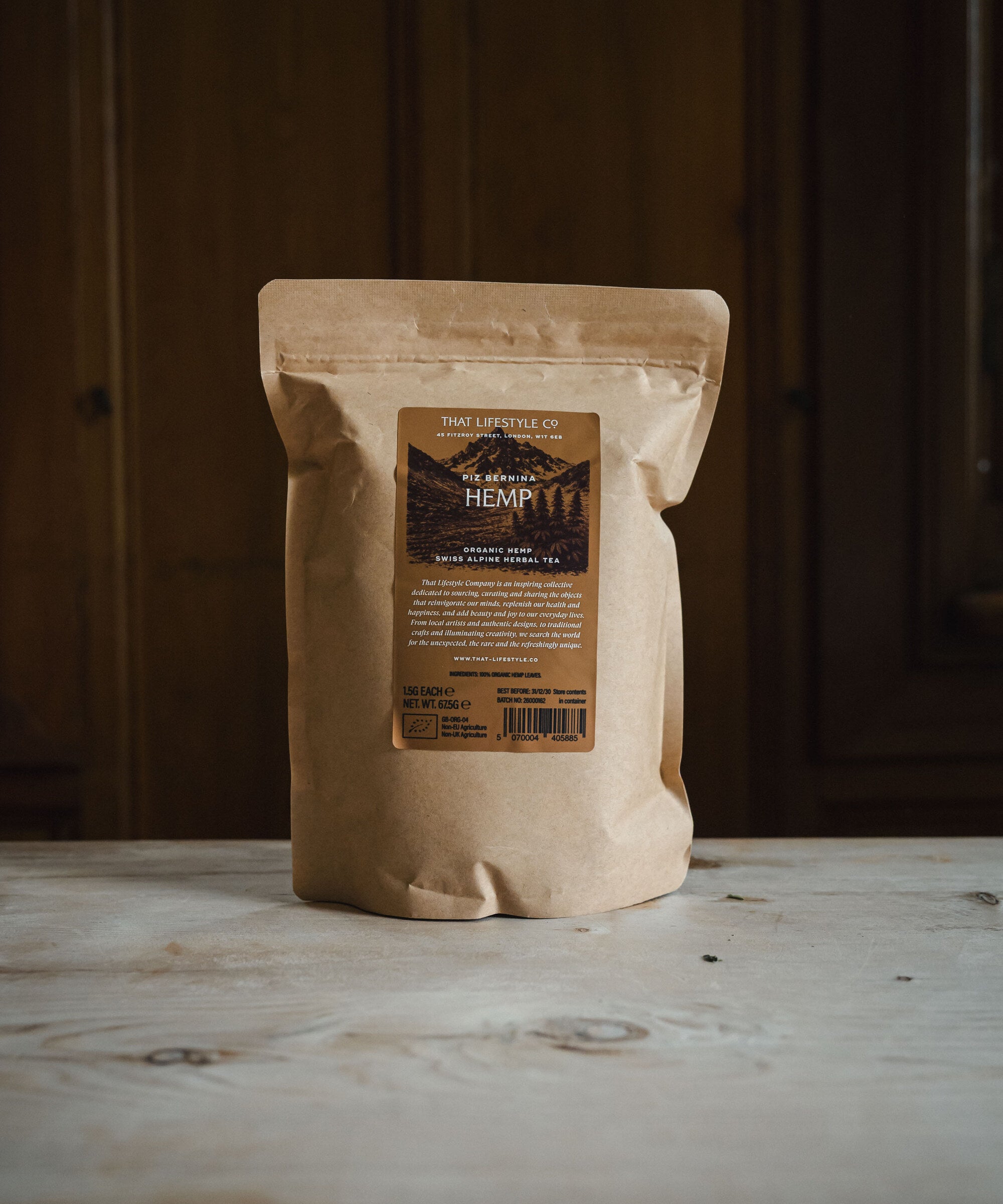 Té de cáñamo orgánico — Recambio de 45 bolsas