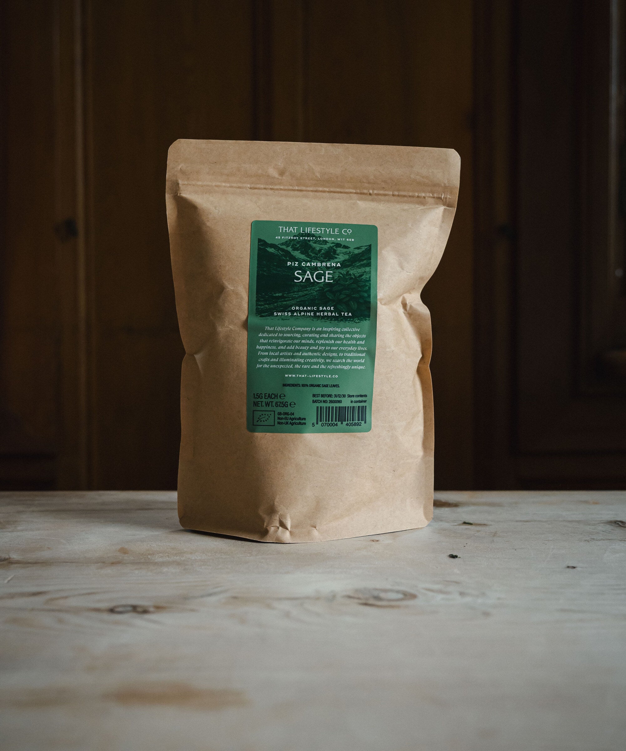 Té de salvia orgánico — Recambio de 45 bolsas