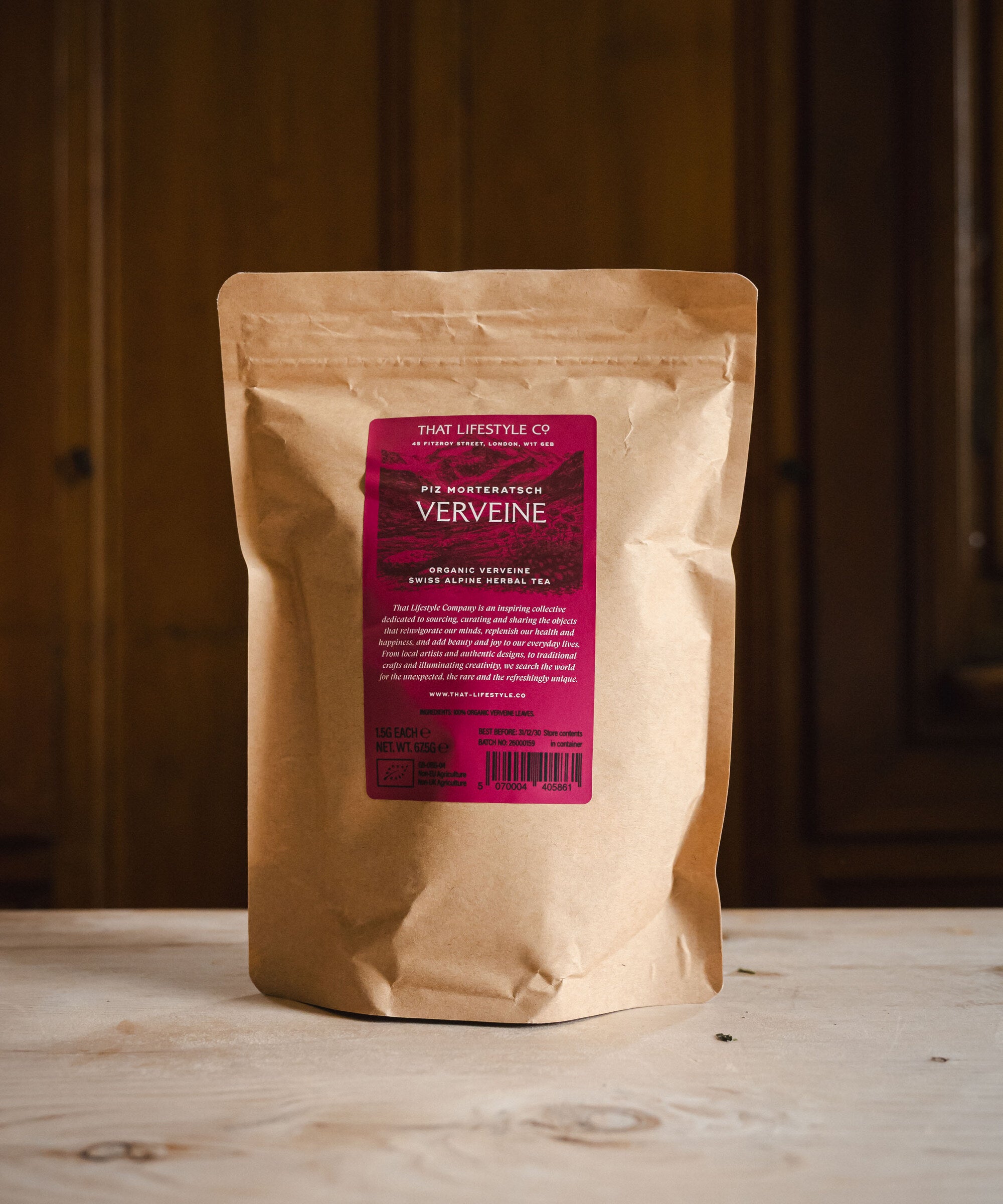 Organic Alpine Verveine Herbal Tea — 45 Bag Refill
