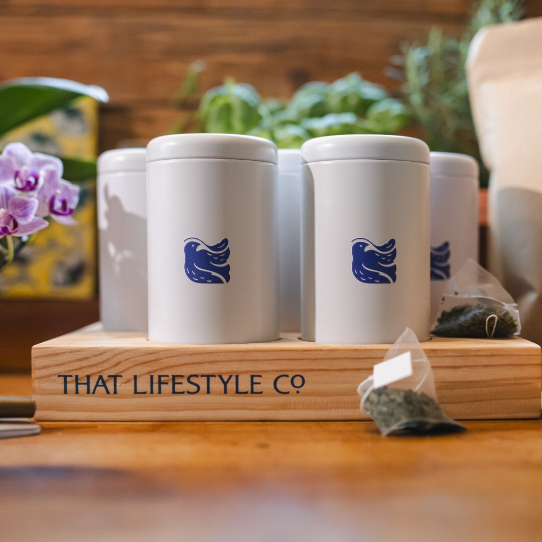 Create your own tea selection - Organic Swiss Herbal Collection including wooden display tray