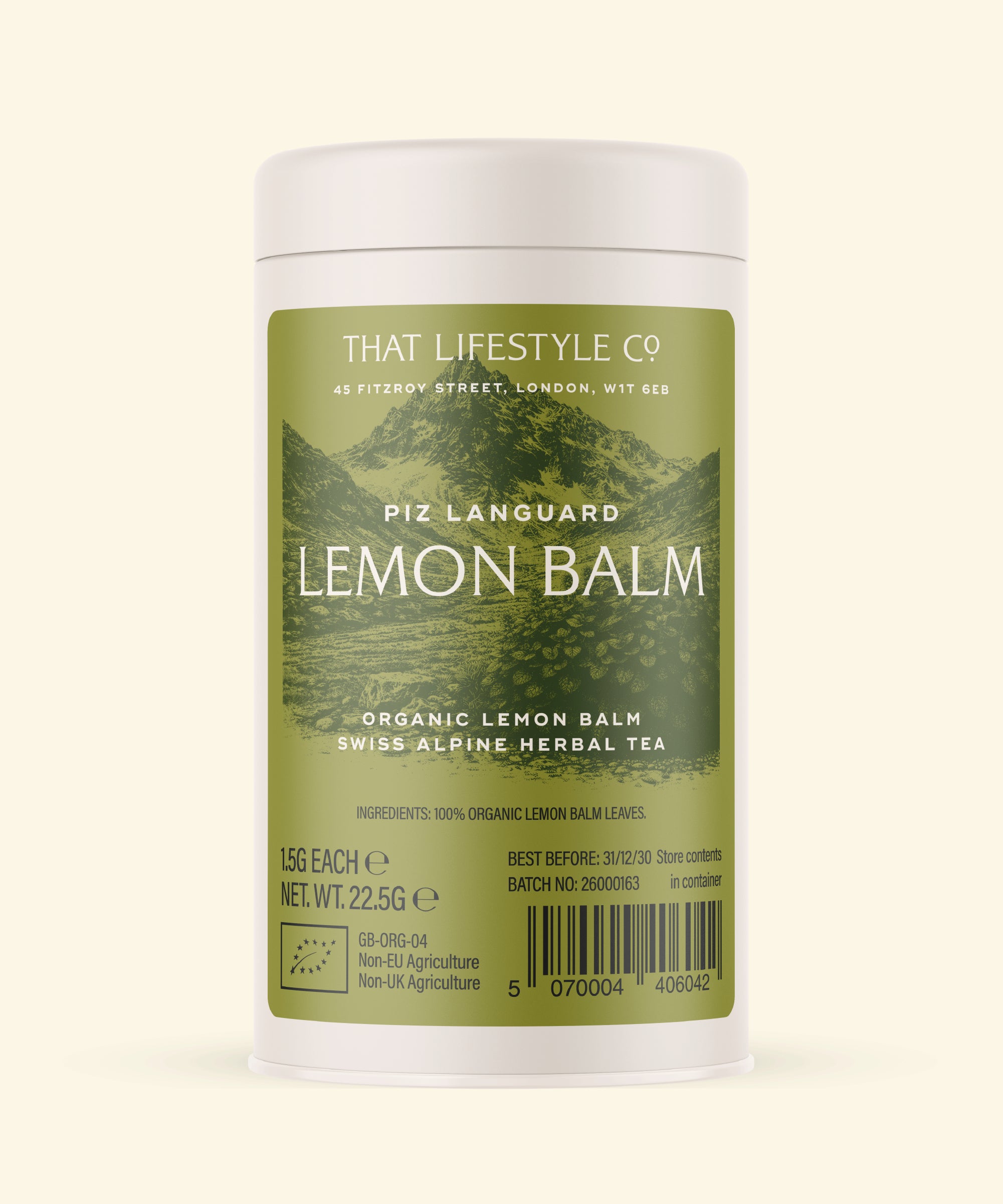 Organic Alpine Lemon Balm — 15 Bags