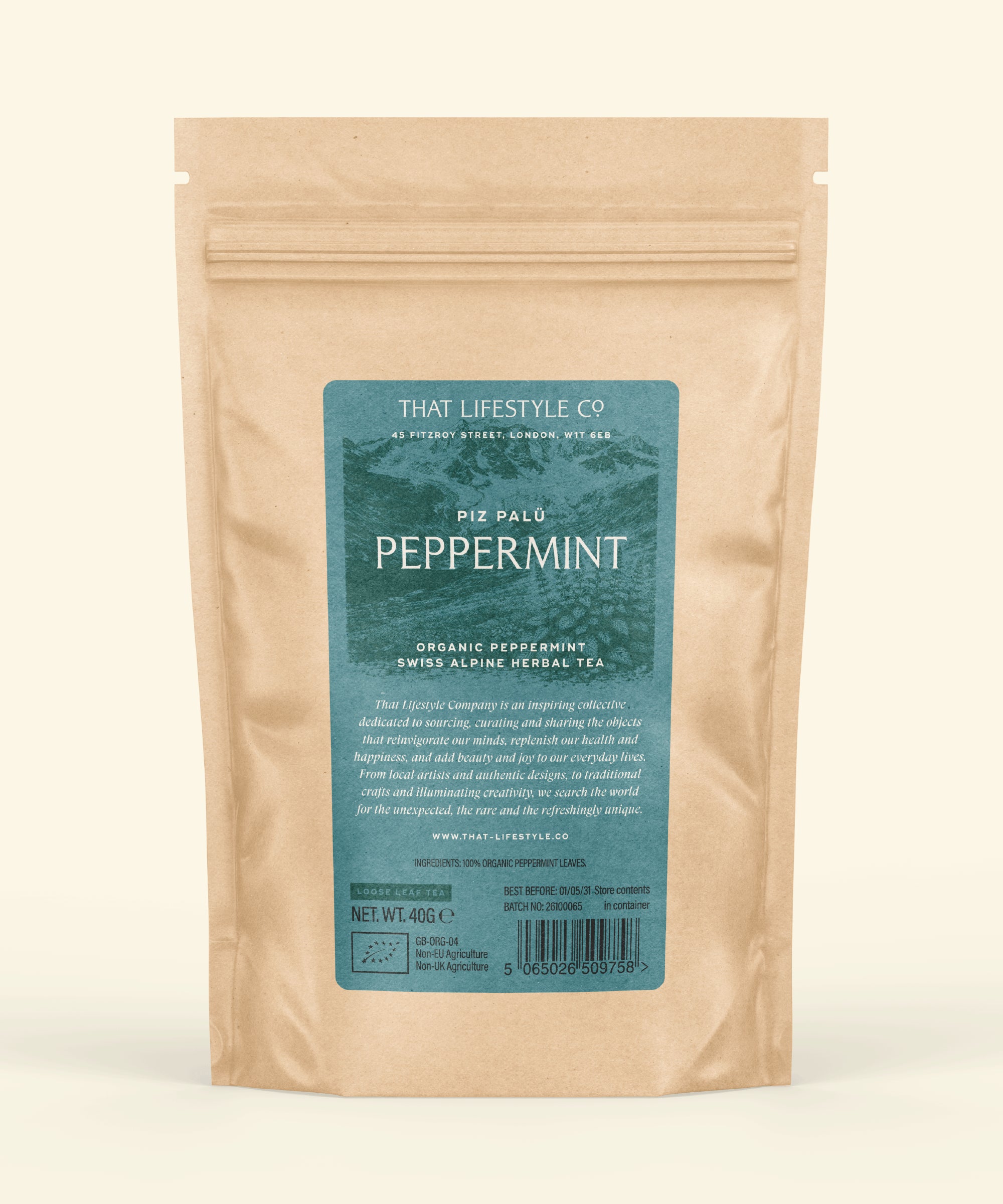Organic Alpine Peppermint — Loose Leaf Refill Pouch
