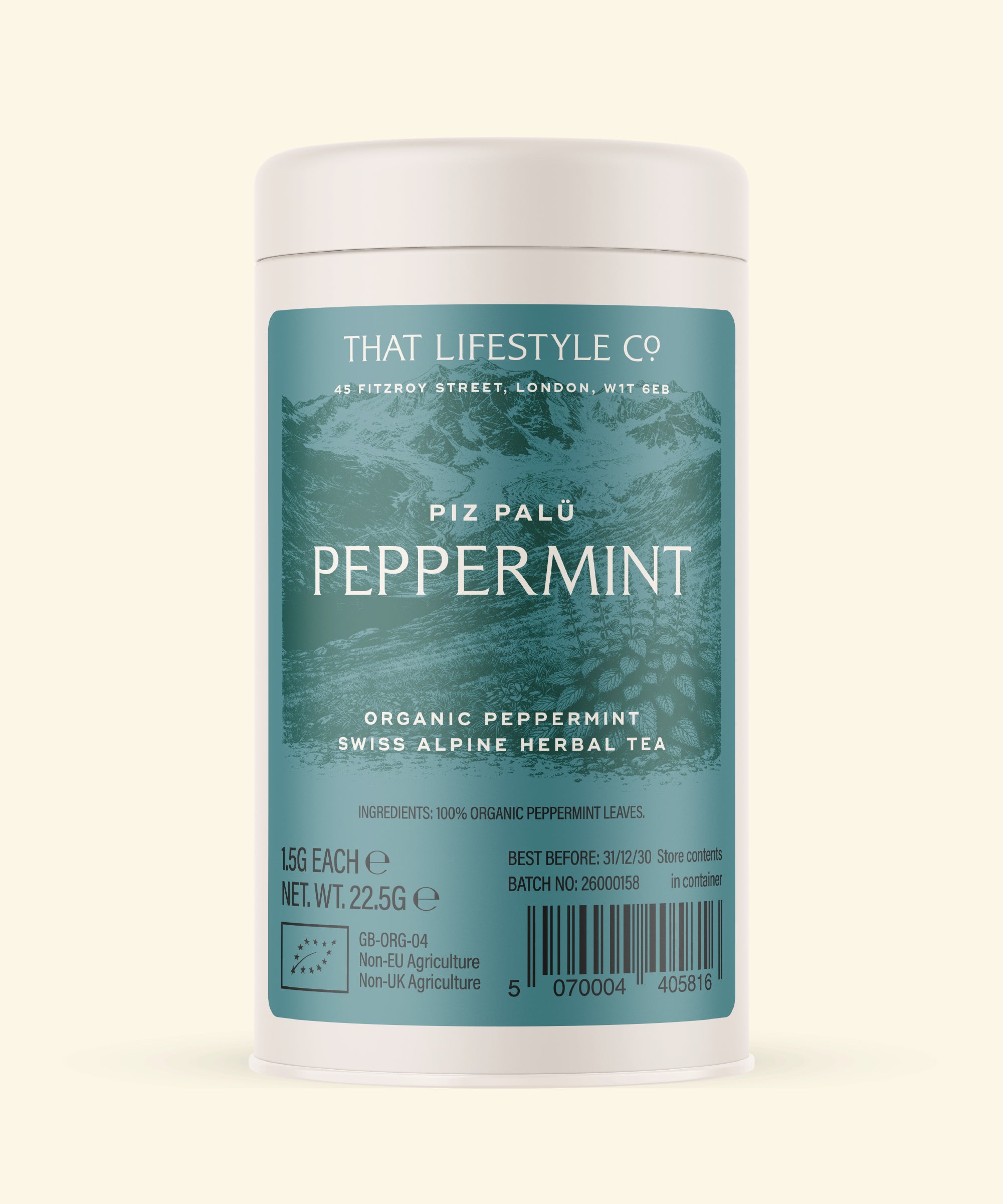 Organic Alpine Peppermint — 15 Bags