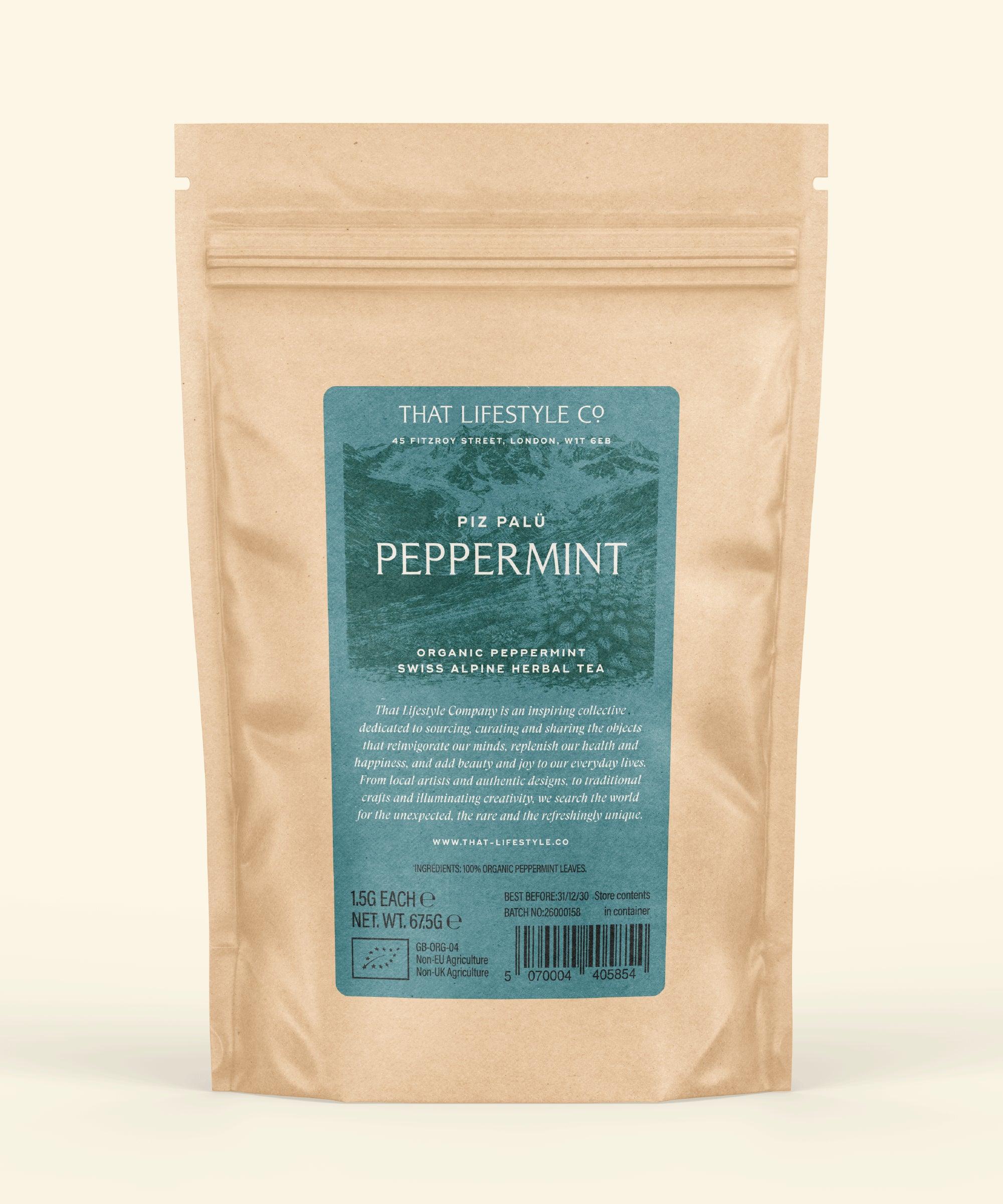 Organic Alpine Peppermint — 45 Bag Refill